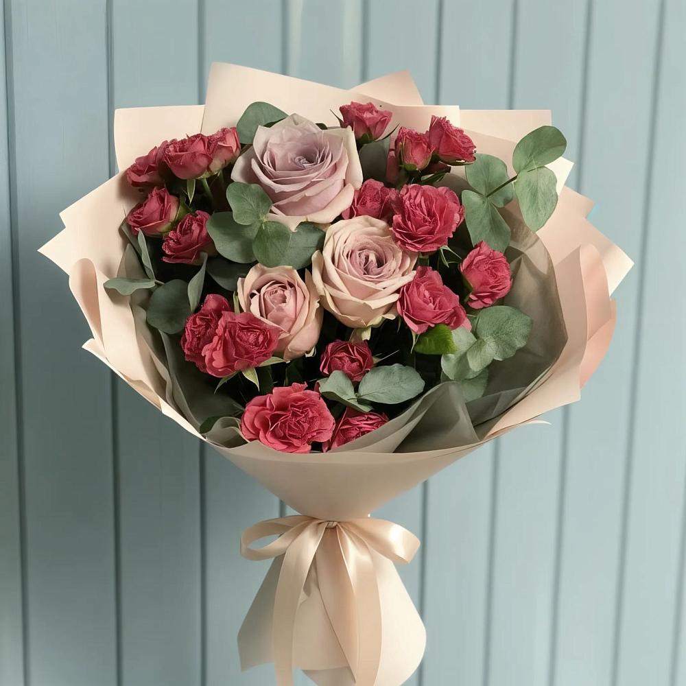 Букет цветов из: Гвоздики и Розы в Ногинск-9