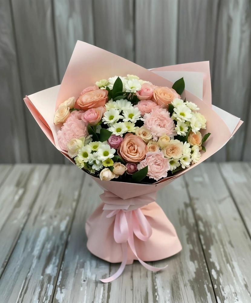 Букет цветов из: Гвоздики, Розы и Хризантемы в Ногинск-9