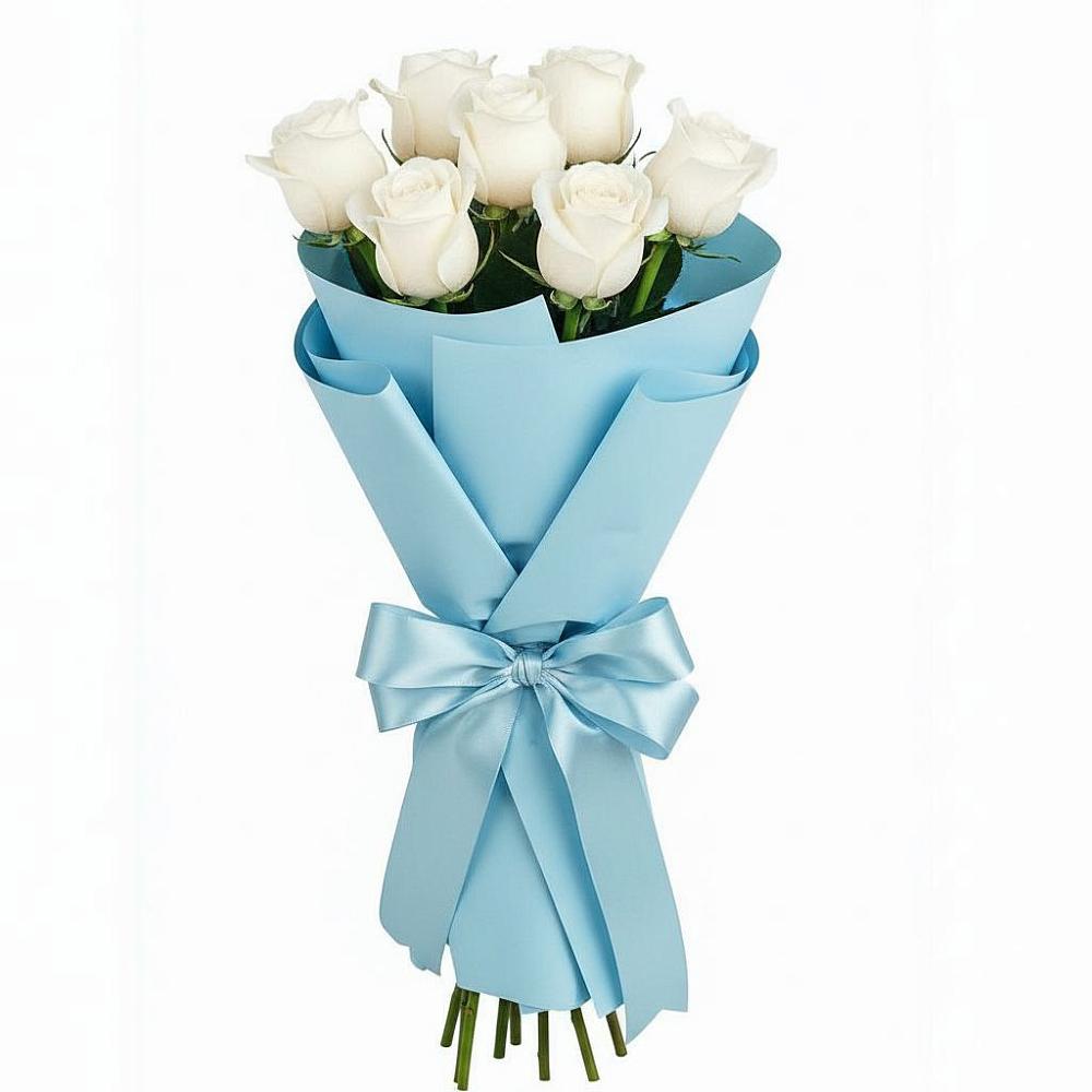 Букет 7 белых роз Проуд в Ногинск-9