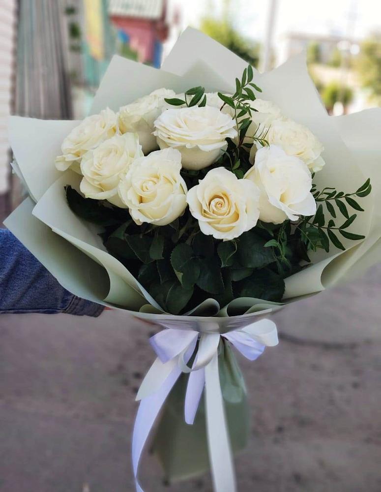 Букет Белые розы Проуд в Ногинск-9