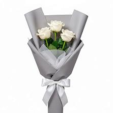 Букет 3 белые розы в Ногинск-9