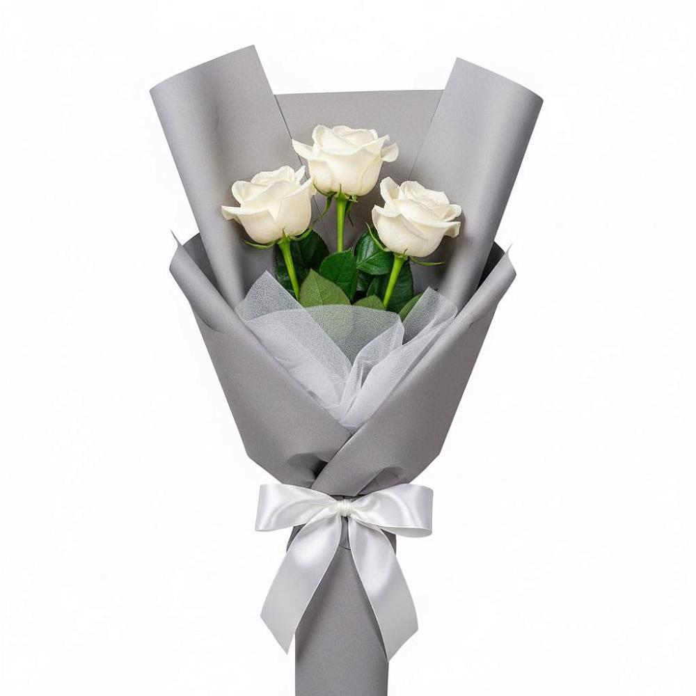Букет 3 белые розы в Ногинск-9