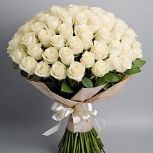 Букет 101 беля роза Белоснежка в Ногинск-9