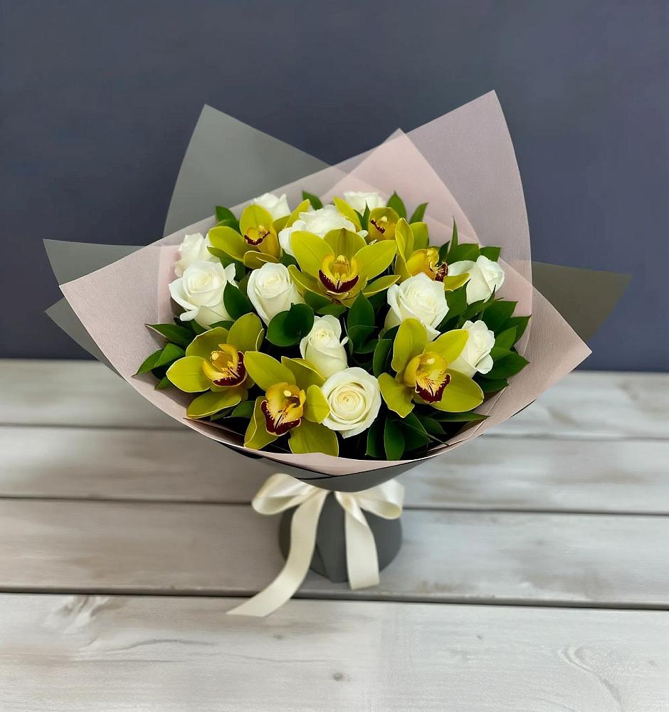 Букет цветов из: Орхидеи и Розы в Ногинск-9