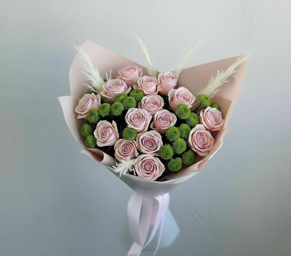Букет цветов из: Розы и Хризантемы в Ногинск-9