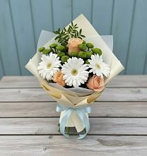 Букет цветов из:  Герберы, Розы и Хризантемы в Ногинск-9