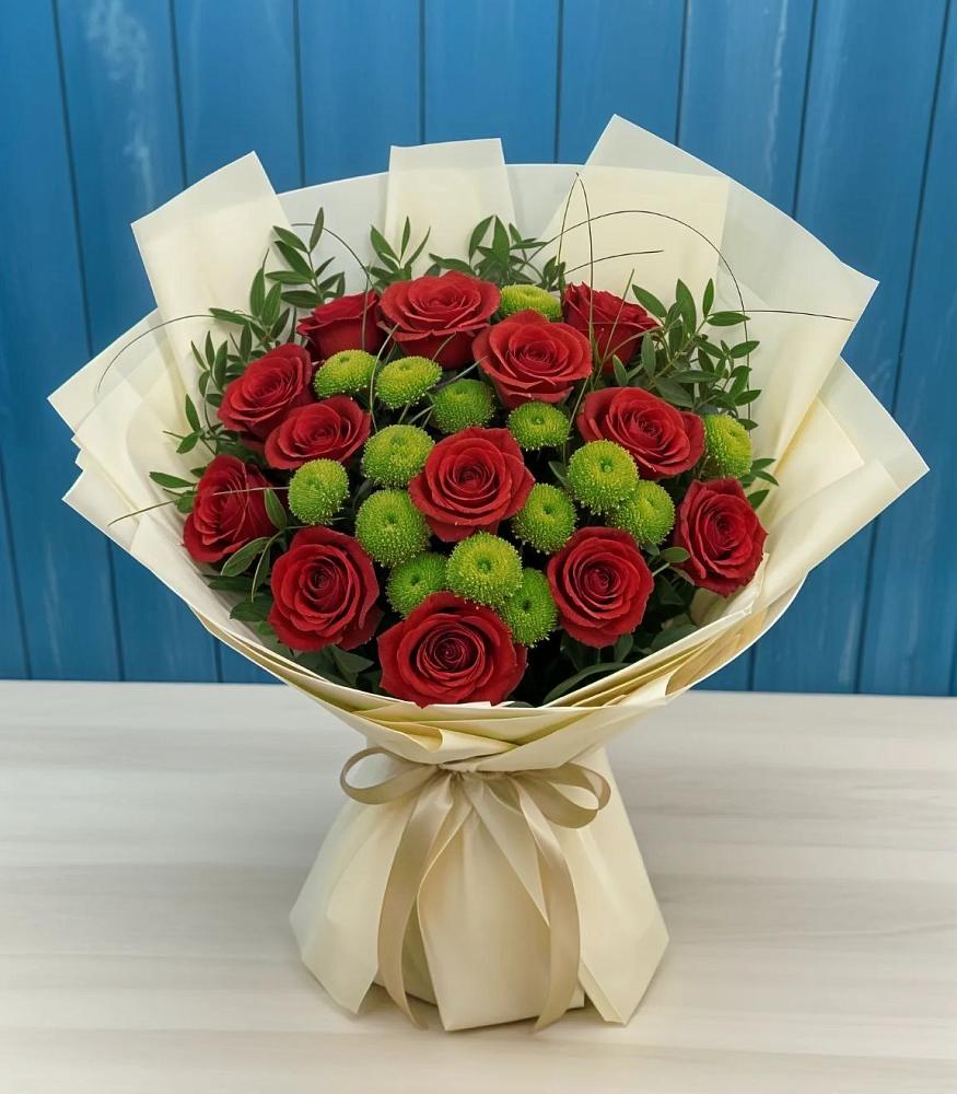 Букет цветов из: Розы и Хризантемы в Ногинск-9