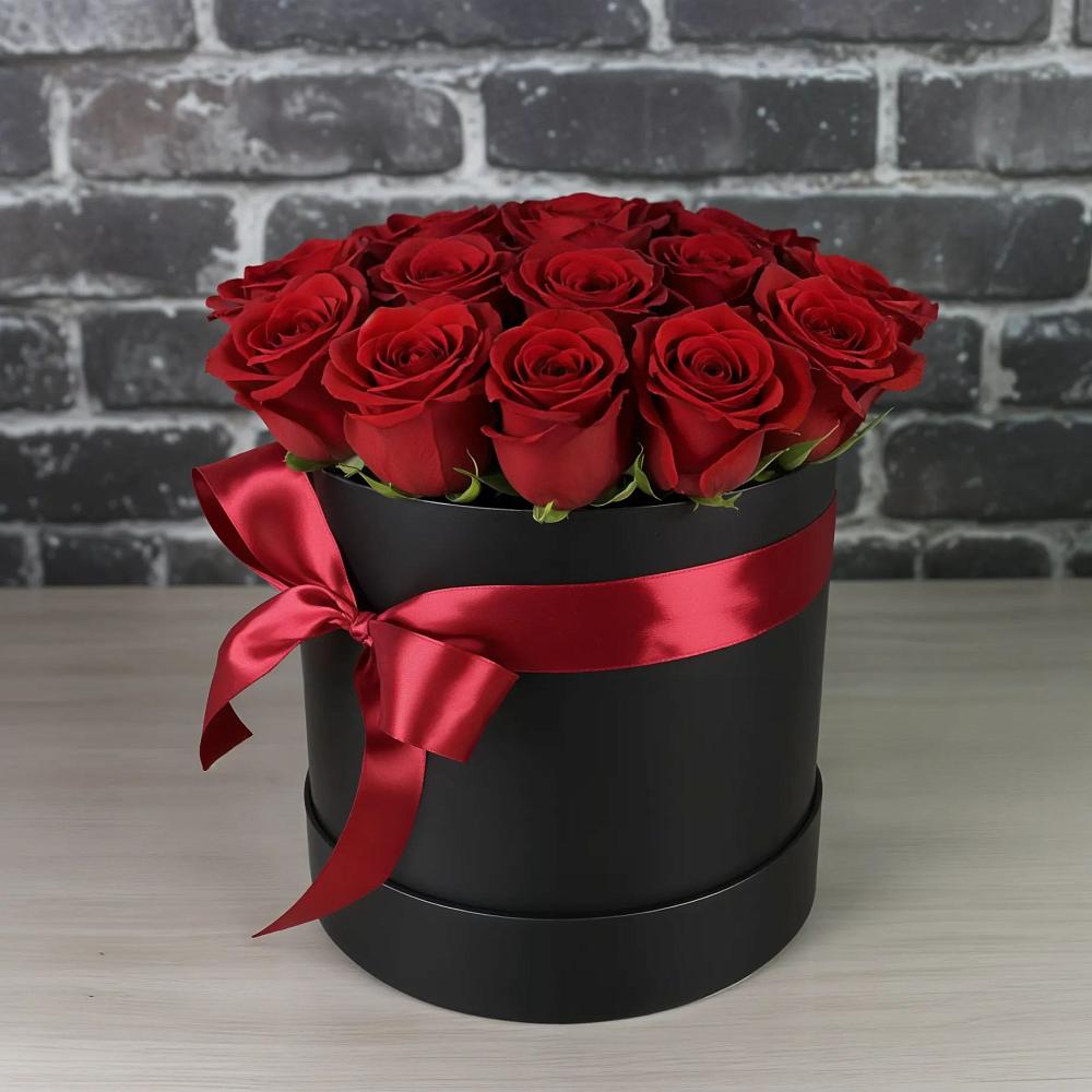 Цветочная композиция из Розы в шляпной коробке в Ногинск-9